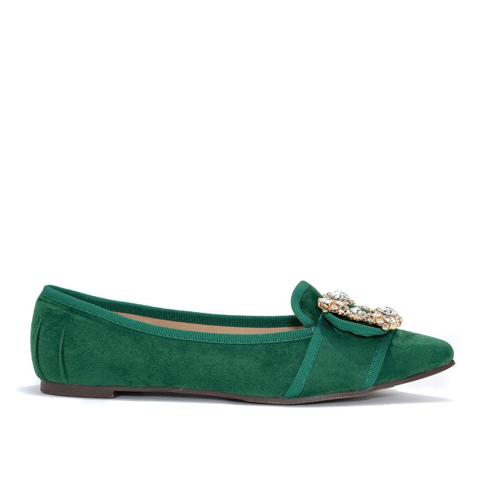 BEAUTIFUL SUEDE FLATS WITH BLING    NEW IN BOX - Picture 8 of 11